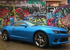 Chevrolet wrapped in Avery SW Gloss Bright Blue Metallic vinyl