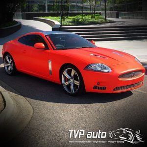 Jaguar wrapped in Neon Red Fluorescent