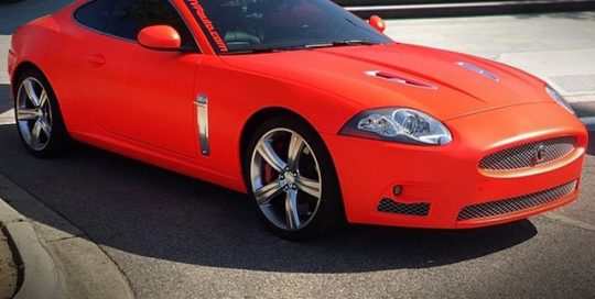 Jaguar wrapped in Neon Red Fluorescent