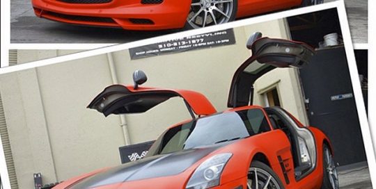 Mercedes Benz wrapped in 1080 Matte Red and Satin Black