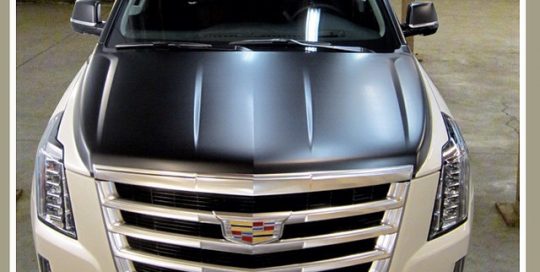Cadillac wrapped in 1080 Satin Black