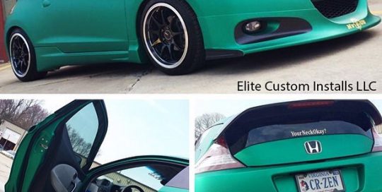 Honda wrapped in Arlon UPP Green Aluminum