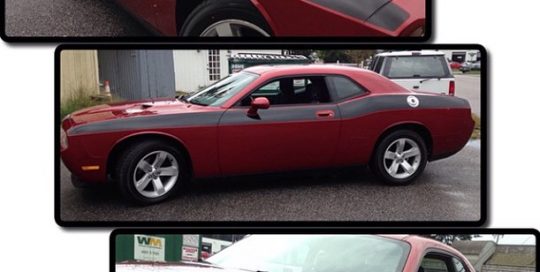 Dodge Challenger wrapped in Avery SW900-197 Satin Black