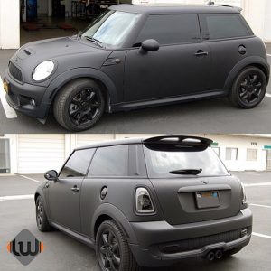 Mini Cooper wrapped in Avery SW900-180 Matte Black