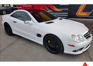 Mercedes Benz wrapped in 3M 1080-S10 Satin White and 1080-G12 Gloss Black