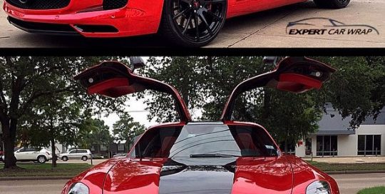 Mercedes Benz wrapped in Avery Red Chrome