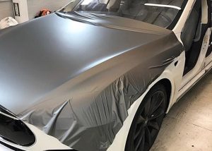 Tesla wrapped in Avery SW900-840M Matte Gunmetal Metallic