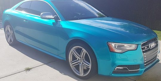 Audi wrapped in 3M 1080-G356 Gloss Atomic Teal
