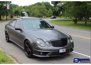 Mercedes Benz wrapped in 1080 Satin Dark Gray vinyl