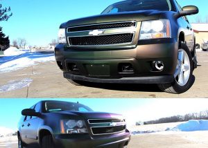 Chevrolet wrapped in Avery ColorFlow Satin Urban Jungle Silver/Green/Purple shade shifting vinyl