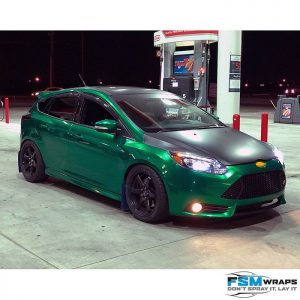 Ford wrapped in Avery SW Gloss Radioactive Green Metallic vinyl