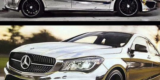 Mercedes Benz wrapped in Avery Conform Chrome vinyl