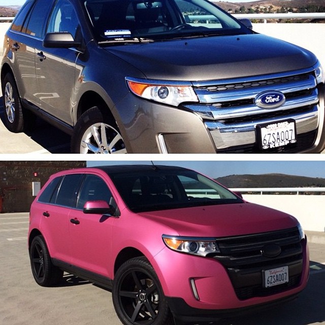 Ford wrapped in Avery Matte Pink Metallic