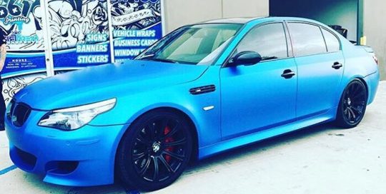 BMW wrapped in 3M 1080-M227 Matte Blue Metallic
