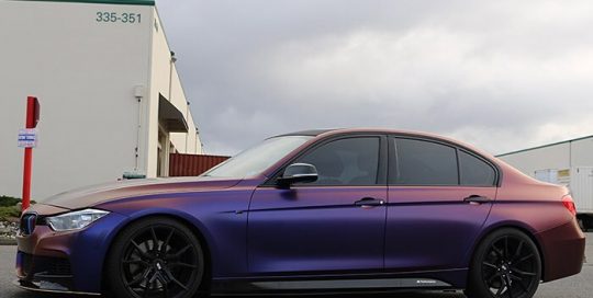 BMW wrapped in Avery SW900-551S Satin Roaring Thunder