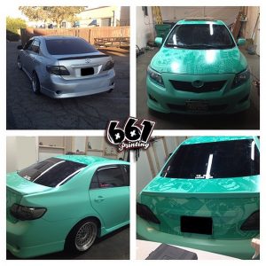 Toyota wrapped in Orafol 970RA Matte Mint Green Vinyl
