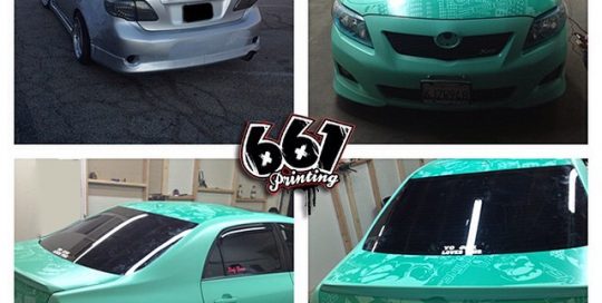 Toyota wrapped in Orafol 970RA Matte Mint Green Vinyl