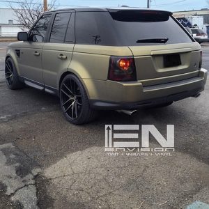 Range Rover wrapped in Brushed Army Gold Metallic