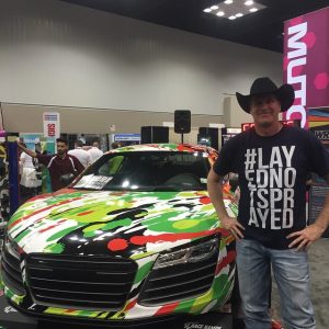 Audi wrapped in custom printed paint splatter effect