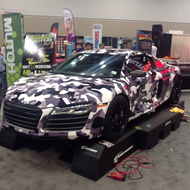 Audi wrapped in custom printed snow