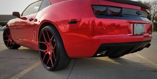 Chevrolet wrapped in Avery SW Red Chrome vinyl