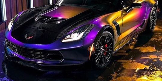 Chevrolet wrapped in ColorFlip Gloss Deep Space Blue/Bronze/Purple shade shifting vinyl