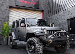 Jeep wrapped in 1080 Matte Deep Black vinyl