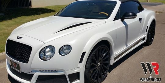 Bentley GT wrapped in Avery SW Metallic Diamond White vinyl