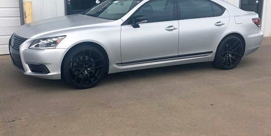 Lexus GS wrapped in Satin White Aluminum vinyl