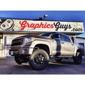 Toyota Tundra wrapped in Matte Charcoal Metallic vinyl