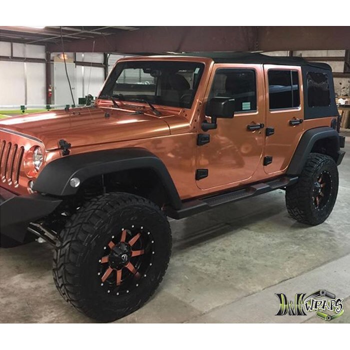 Jeep Wrangler wrapped in Arlon 2600CX Copper Chrome vinyl Jeep Wrangler wrapped in Arlon 2600CX Copper Chrome vinyl