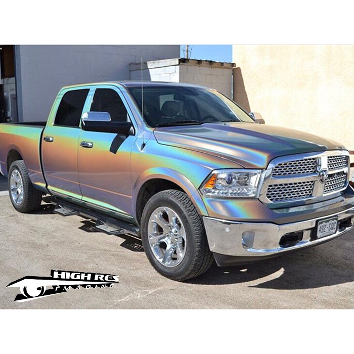 Dodge Ram wrapped in ColorFlip Psychedelic shade shifting vinyl