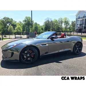 Jaguar F Type wrapped in Avery SW Black Chrome vinyl