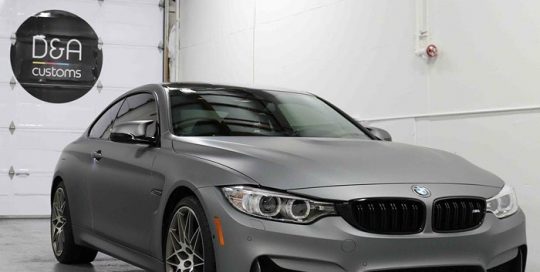 BMW M-4 wrapped in Avery SW Matte Gunmetal Metallic Vinyl