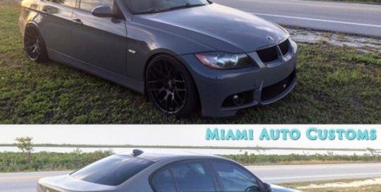 BMW wrapped in Avery SW Gloss Dark Grey vinyl