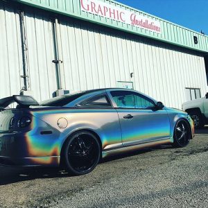 Chevrolet Cobalt wrapped in ColorFlip Gloss Psychedelic shade shifting vinyl