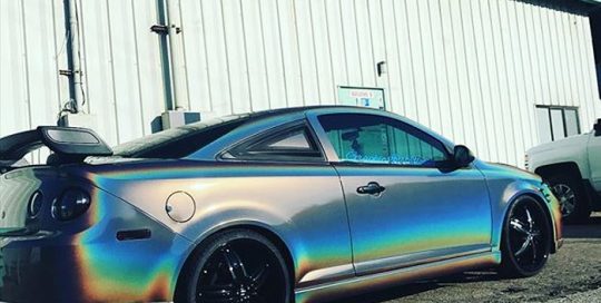 Chevrolet Cobalt wrapped in ColorFlip Gloss Psychedelic shade shifting vinyl