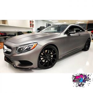 Mercedes Benz S550 wrapped in Avery SW Matte Charcoal Metallic vinyl