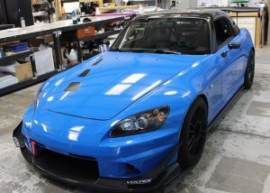 Honda S2000 wrapped in Gloss Intense Blue vinyl