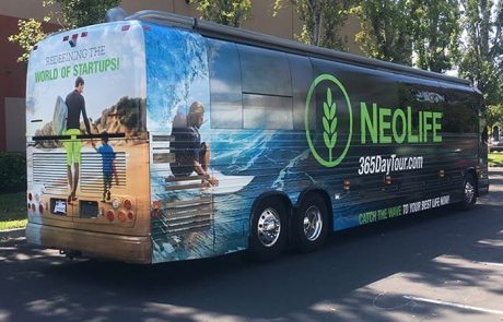 Commercial Bus wrapped in custom printed 3M IJ180mC vinyl with 8519 Luster overlaminate