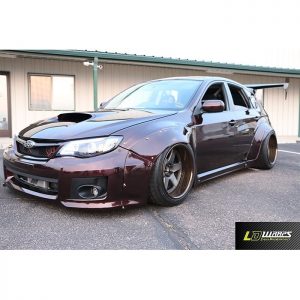 Subaru WRX wrapped in Black Rose vinyl