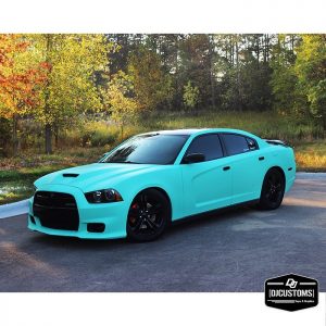 Dodge Charger wrapped in Avery SW Matte Vintage Green vinyl