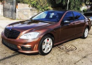 Mercedes Benz wrapped in Avery SW Gloss Brown Metallic vinyl