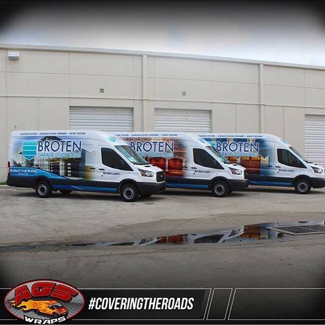 Commercial Van wraps wrapped in custom printed Avery 1105EZRS vinyl with 1360z Gloss overlaminate