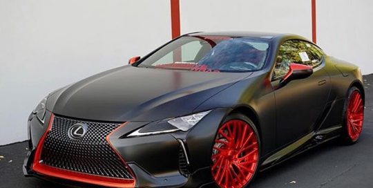 Lexus LC500 wrapped in Avery SW Satin Black vinyl