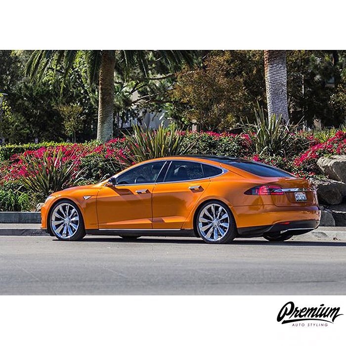 Tesla Models Wrapped In Gloss Liquid Copper Vinyl Vinyl Wrap 3M