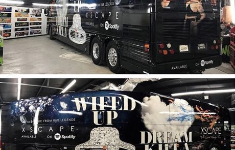 Commercial Bus wrapped in custom printed 3M IJ3552 vinyl with 8518 Gloss overlaminate
