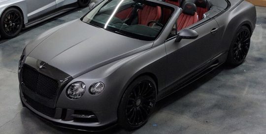 Bentley Continental wrapped in Avery SW Matte Charcoal Metallic vinyl