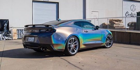 Camaro SS wrapped in ColorFlip Gloss Psychedelic shade shifting vinyl