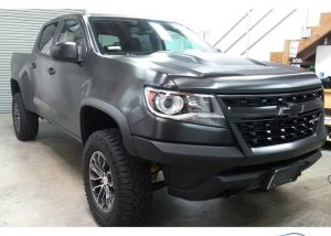 Chevrolet Colorado wrapped in 3M 1080 Brushed Black Metallic vinyl